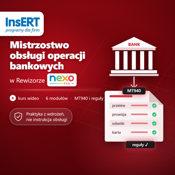 Kurs wideo Obsługa operacji bankowych MT940 w Rewizorze nexo PRO