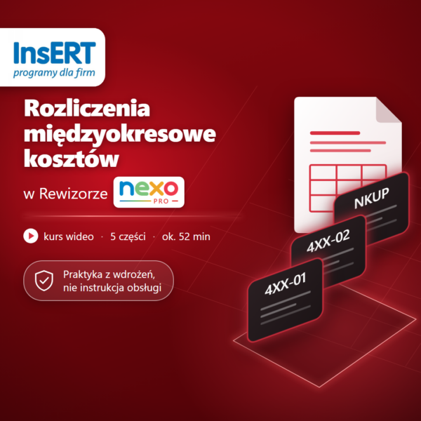 Kurs wideo Rozliczenia międzyokresowe kosztów RMK w Rewizorze nexo PRO